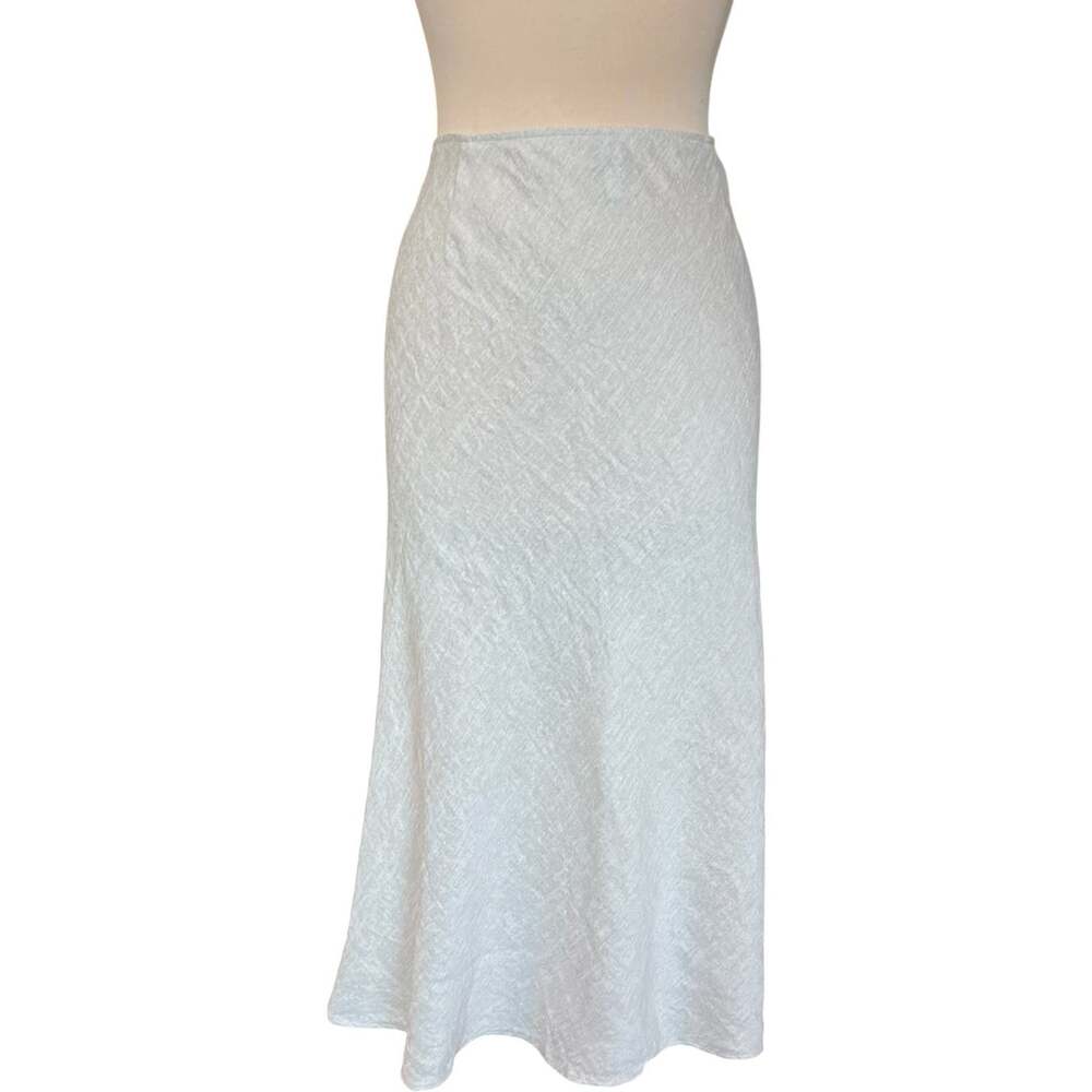 Eileen Fisher Maxi Skirt Women's XL Beige Cream Linen Cotton Blend 33" Long 39W
